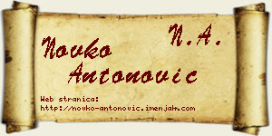 Novko Antonović vizit kartica